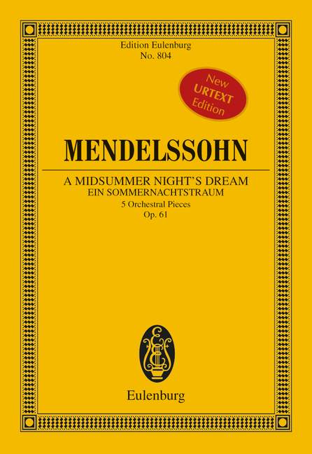 A Midsummer Night's Dream op. 61 5 Orchestral Pieces 孟德爾頌．菲利克斯 仲夏夜之夢 管弦樂團 小品 總譜 歐伊倫堡版 | 小雅音樂 Hsiaoya Music