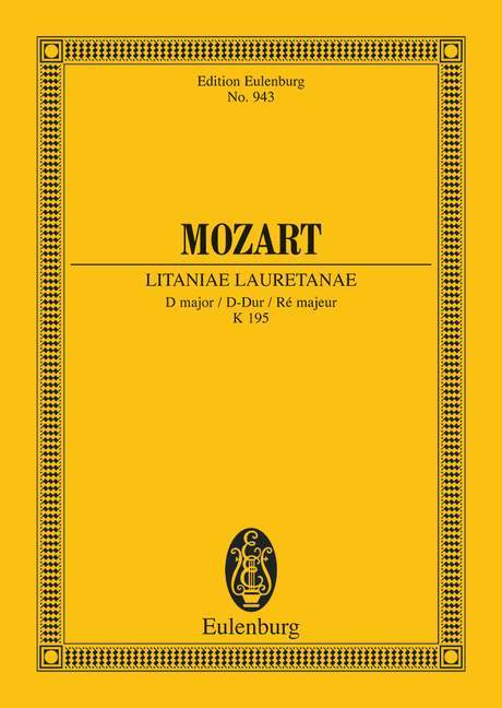 Litaniae Lauretanae KV 195 D major 莫札特 大調 總譜 歐伊倫堡版 | 小雅音樂 Hsiaoya Music