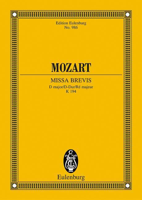 Missa brevis D major KV 194 莫札特 大調 總譜 歐伊倫堡版 | 小雅音樂 Hsiaoya Music