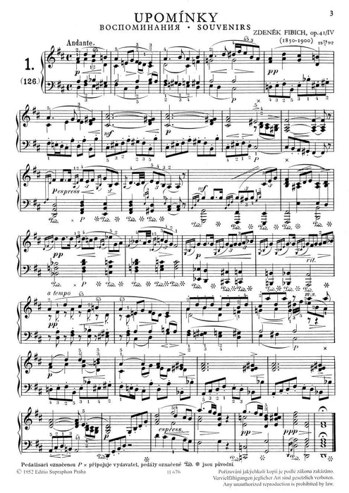 Stimmungen, Eindrucke und Erinnerungen op. 41/IV 費畢希 騎熊士版 | 小雅音樂 Hsiaoya Music