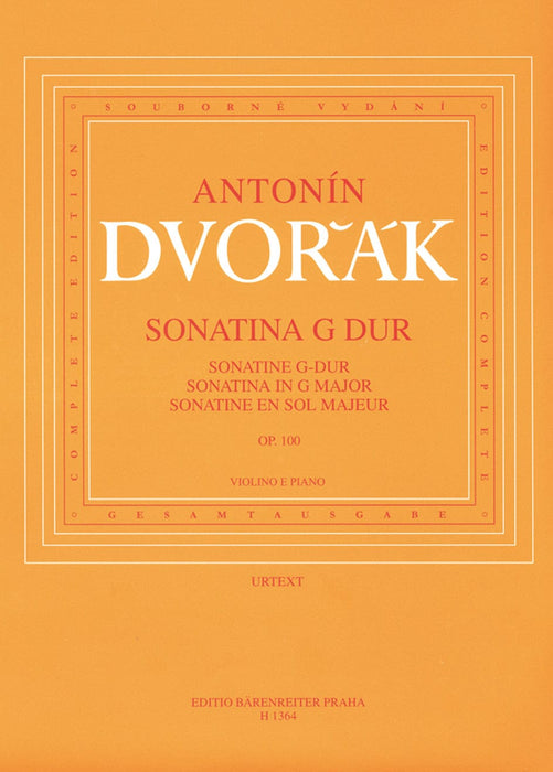 Sonatina for Violin and Piano G major op. 100 德弗札克 小奏鳴曲 小提琴 鋼琴 騎熊士版 | 小雅音樂 Hsiaoya Music