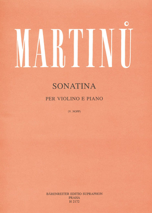 Sonatina for Violin and Piano 馬悌努 小奏鳴曲 小提琴 鋼琴 騎熊士版 | 小雅音樂 Hsiaoya Music