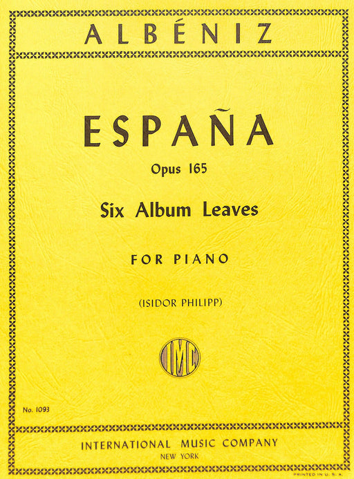 Espana (Six Album Leaves), Opus 165 阿爾貝尼士 西班牙曲集 作品 鋼琴獨奏 國際版 | 小雅音樂 Hsiaoya Music