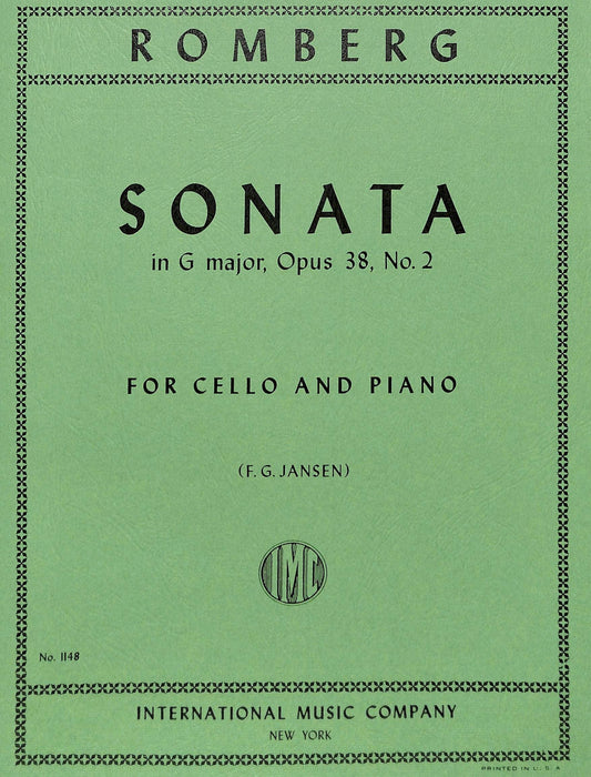 Sonata in G Major, Opus 38, No. 2 隆貝爾格伯恩哈德 奏鳴曲 大調作品 大提琴 (含鋼琴伴奏) 國際版 | 小雅音樂 Hsiaoya Music