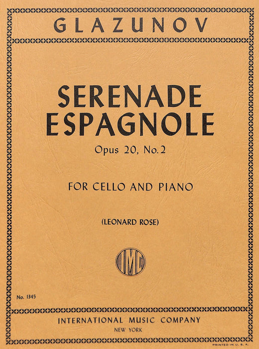 Serenade Espagnole, Opus 20, No. 2 葛拉祖諾夫 西班牙小夜曲作品 大提琴 (含鋼琴伴奏) 國際版 | 小雅音樂 Hsiaoya Music