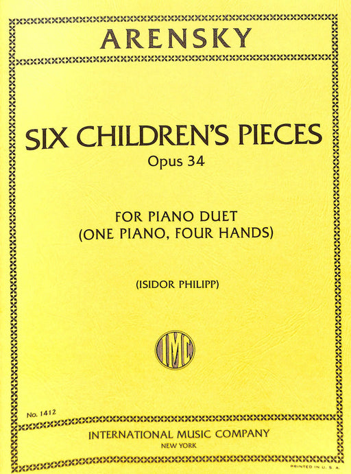 Six Children's Pieces, Opus 34 小品作品 四手聯彈(含以上) 國際版 | 小雅音樂 Hsiaoya Music