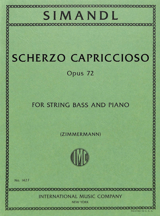 Scherzo Capriccioso, Opus 72 (solo tuning) 詼諧曲隨想曲作品 低音大提琴 (含鋼琴伴奏) 國際版 | 小雅音樂 Hsiaoya Music