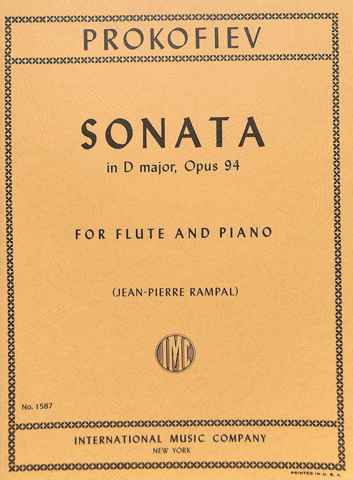Sonata in D major, Op. 94 普羅科菲夫 奏鳴曲 大調 長笛 (含鋼琴伴奏) 國際版 | 小雅音樂 Hsiaoya Music