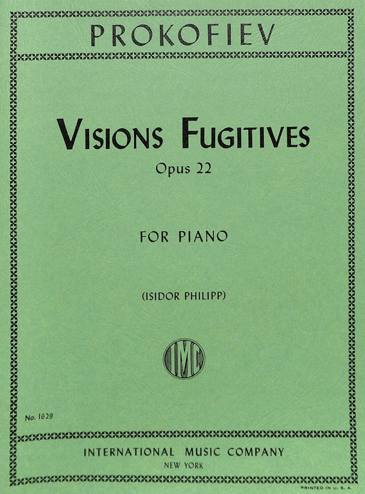 Visions Fugitives, Opus 22 普羅科菲夫 瞬間幻影作品 鋼琴獨奏 國際版 | 小雅音樂 Hsiaoya Music