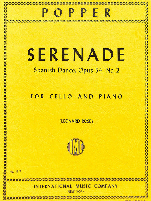 Serenade, Opus 54, No. 2 波珀爾 小夜曲作品 大提琴 (含鋼琴伴奏) 國際版 | 小雅音樂 Hsiaoya Music