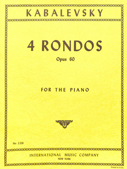 Four Rondos, Opus 60 迴旋曲作品 鋼琴獨奏 國際版 | 小雅音樂 Hsiaoya Music
