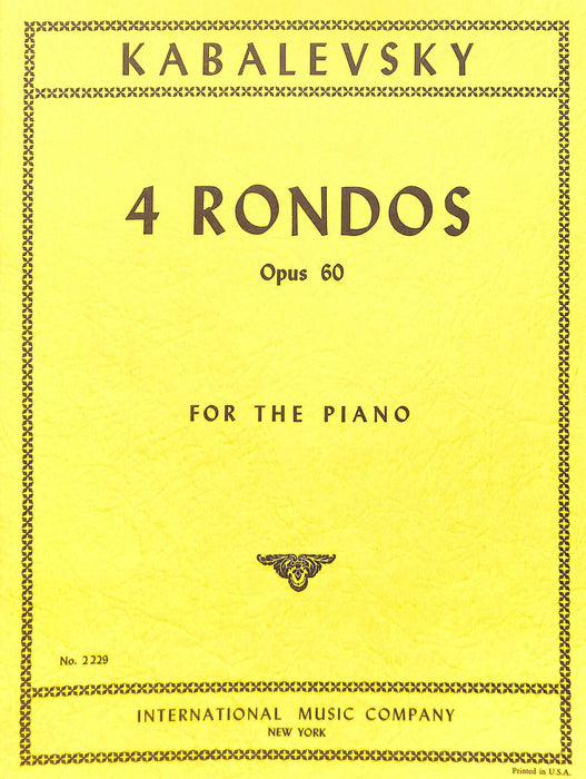 Four Rondos, Opus 60 迴旋曲作品 鋼琴獨奏 國際版 | 小雅音樂 Hsiaoya Music
