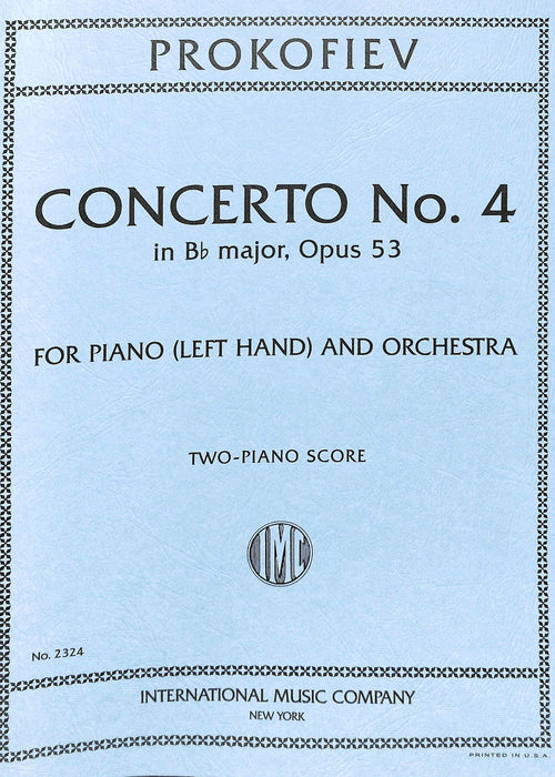 Concerto No. 4 for the Left Hand, Opus 53 普羅科菲夫 協奏曲 作品 雙鋼琴 國際版 | 小雅音樂 Hsiaoya Music