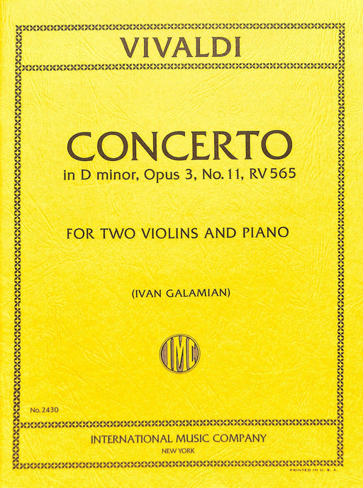 Concerto in D minor, RV 565 韋瓦第 協奏曲 小調 小提琴 (2把以上含鋼琴伴奏) 國際版 | 小雅音樂 Hsiaoya Music