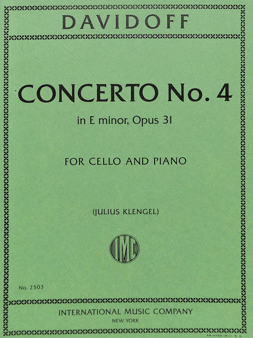 Concerto No. 4 in E minor, Opus 31 協奏曲 小調作品 大提琴 (含鋼琴伴奏) 國際版 | 小雅音樂 Hsiaoya Music