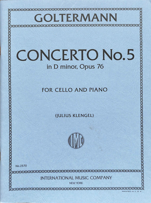 Concerto No. 5 in D minor, Opus 76 協奏曲 小調作品 大提琴 (含鋼琴伴奏) 國際版 | 小雅音樂 Hsiaoya Music