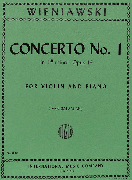 Concerto No. 1 in F-sharp minor, Opus 14 協奏曲 升記號作品 小提琴 (含鋼琴伴奏) 國際版 | 小雅音樂 Hsiaoya Music