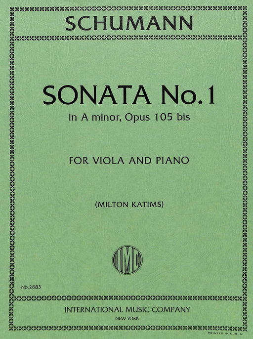Sonata No. 1 in A minor, Opus 105 bis 舒曼羅伯特 奏鳴曲 小調作品 中提琴 (含鋼琴伴奏) 國際版 | 小雅音樂 Hsiaoya Music