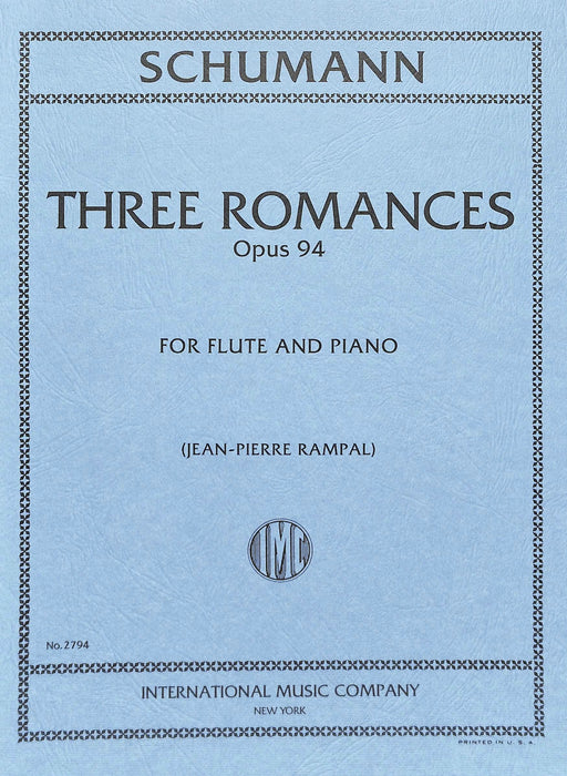 Three Romances, Op. 94 舒曼羅伯特 浪漫曲 長笛 (含鋼琴伴奏) 國際版 | 小雅音樂 Hsiaoya Music
