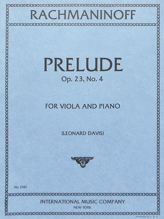 Prelude, Opus 23, No. 4 拉赫瑪尼諾夫 前奏曲作品 中提琴 (含鋼琴伴奏) 國際版 | 小雅音樂 Hsiaoya Music