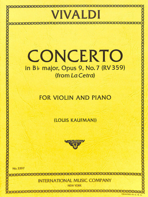 Concerto in B-flat Major, RV 359 (Opus 9, No. 7) 韋瓦第 協奏曲 大調 作品 小提琴 (含鋼琴伴奏) 國際版 | 小雅音樂 Hsiaoya Music