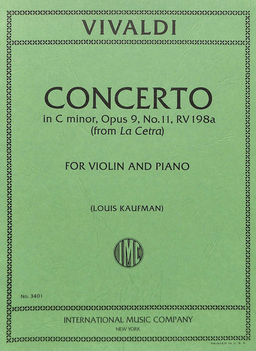 Concerto in C minor, Opus 9, No. 11 (RV198a) from La Cetra 韋瓦第 協奏曲 小調作品 小提琴 (含鋼琴伴奏) 國際版 | 小雅音樂 Hsiaoya Music
