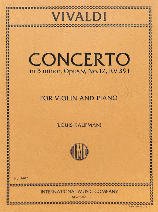 Concerto in B minor, Opus 9, No. 12 韋瓦第 協奏曲 小調作品 小提琴 (含鋼琴伴奏) 國際版 | 小雅音樂 Hsiaoya Music