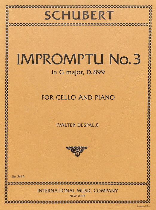 Impromptu No. 3 in G Major, D. 899 舒伯特 即興曲 大調 大提琴 (含鋼琴伴奏) 國際版 | 小雅音樂 Hsiaoya Music