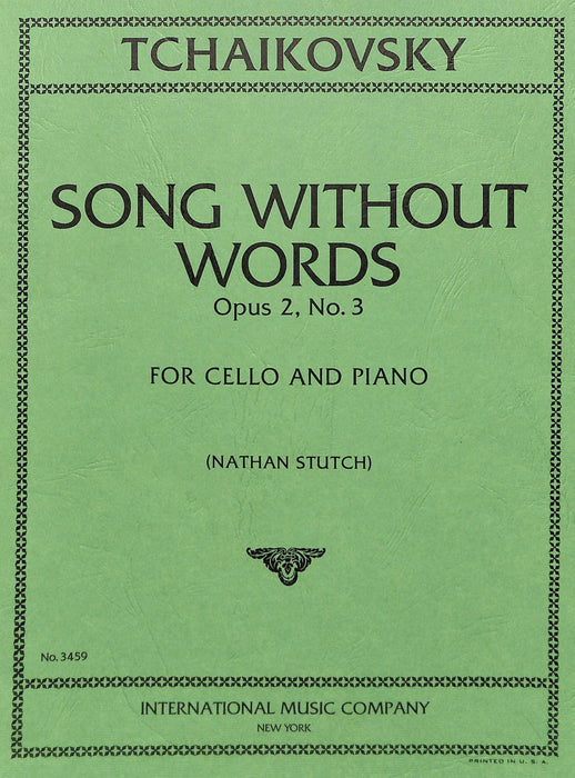 Song without Words, Opus 2, No. 3 柴科夫斯基彼得 無言歌作品 大提琴 (含鋼琴伴奏) 國際版 | 小雅音樂 Hsiaoya Music