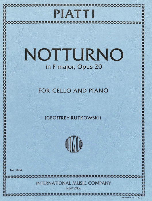 Notturno in F Major, Opus 20 大調作品 大提琴 (含鋼琴伴奏) 國際版 | 小雅音樂 Hsiaoya Music