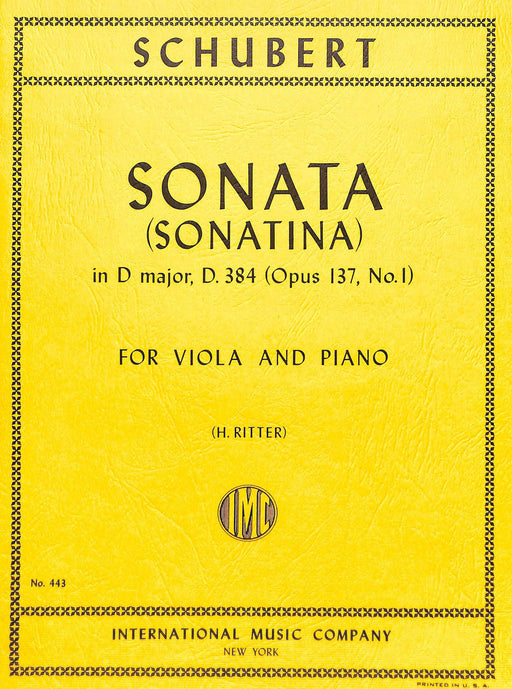 Sonatina in D Major, Opus 137 舒伯特 小奏鳴曲 大調作品 中提琴 (含鋼琴伴奏) 國際版 | 小雅音樂 Hsiaoya Music