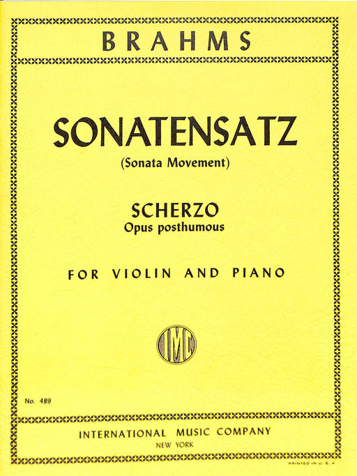Sonatensatz (Scherzo) (Op. posth.) 布拉姆斯 詼諧曲 小提琴 (含鋼琴伴奏) 國際版 | 小雅音樂 Hsiaoya Music