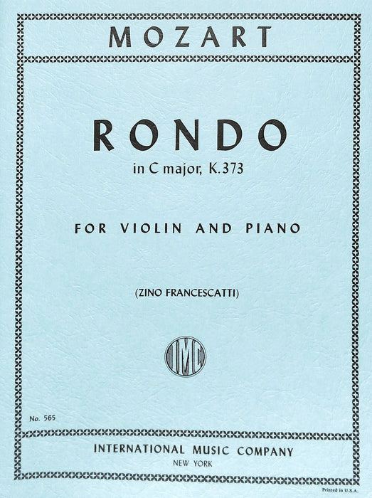 Rondo in C Major, K. 373 莫札特 迴旋曲 大調 小提琴 (含鋼琴伴奏) 國際版 | 小雅音樂 Hsiaoya Music