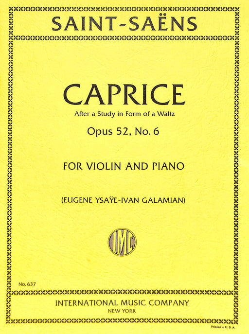 Caprice, Op. 52 (YSAYE-GALAMIAN) 聖桑斯 隨想曲 小提琴 (含鋼琴伴奏) 國際版 | 小雅音樂 Hsiaoya Music