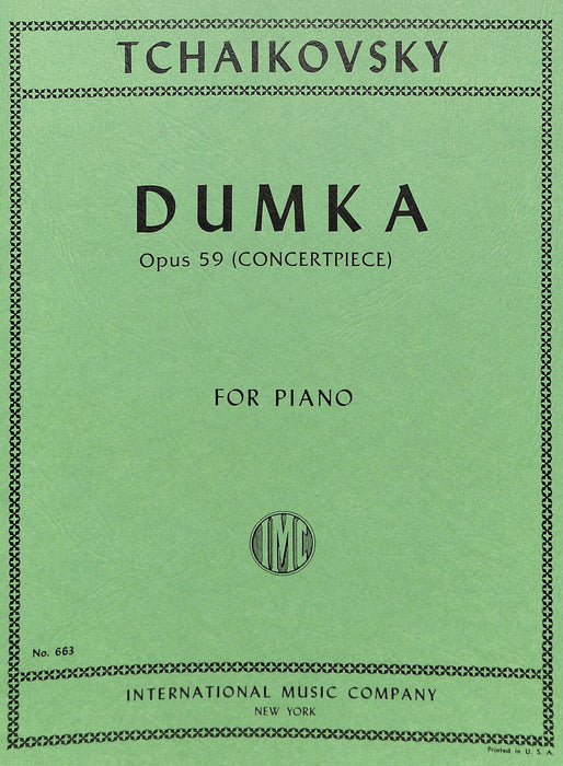 Dumka - Concertpiece, Op. 59 柴科夫斯基彼得 音樂會小品 鋼琴獨奏 國際版 | 小雅音樂 Hsiaoya Music