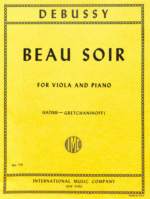 Beau Soir 德布西 中提琴 (含鋼琴伴奏) 國際版 | 小雅音樂 Hsiaoya Music
