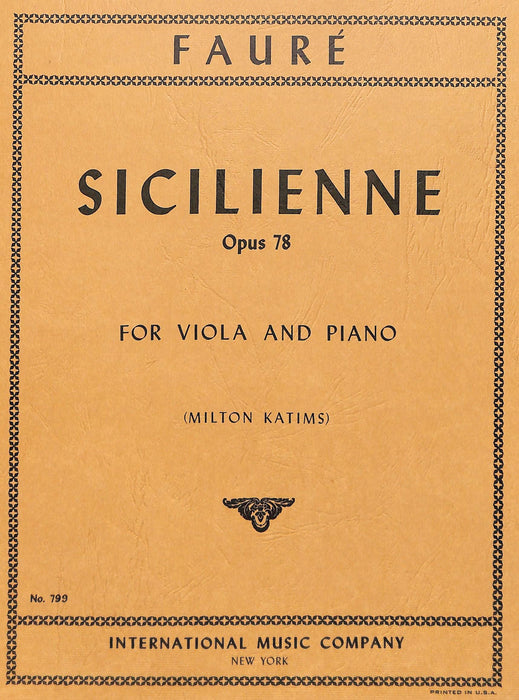 Sicilienne, Opus 78 佛瑞 作品 中提琴 (含鋼琴伴奏) 國際版 | 小雅音樂 Hsiaoya Music