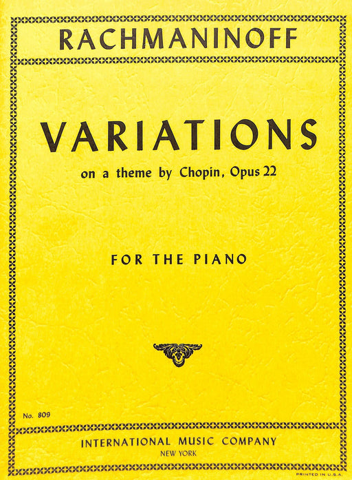 Variations on a Theme by Chopin, Opus 22 拉赫瑪尼諾夫 變奏曲 主題 作品 鋼琴獨奏 國際版 | 小雅音樂 Hsiaoya Music