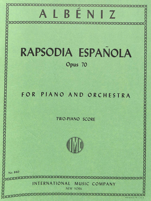 Rapsodia Espanola, Opus 70 (set) 阿爾貝尼士 西班牙狂想曲 作品 雙鋼琴 國際版 | 小雅音樂 Hsiaoya Music