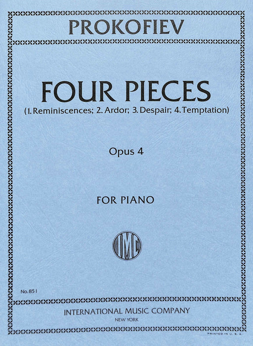 Four Pieces, Opus 4 普羅科菲夫 小品作品 鋼琴獨奏 國際版 | 小雅音樂 Hsiaoya Music