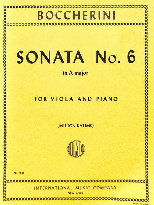 Sonata No. 6 in A Major 玻凱利尼 奏鳴曲 大調 中提琴 (含鋼琴伴奏) 國際版 | 小雅音樂 Hsiaoya Music