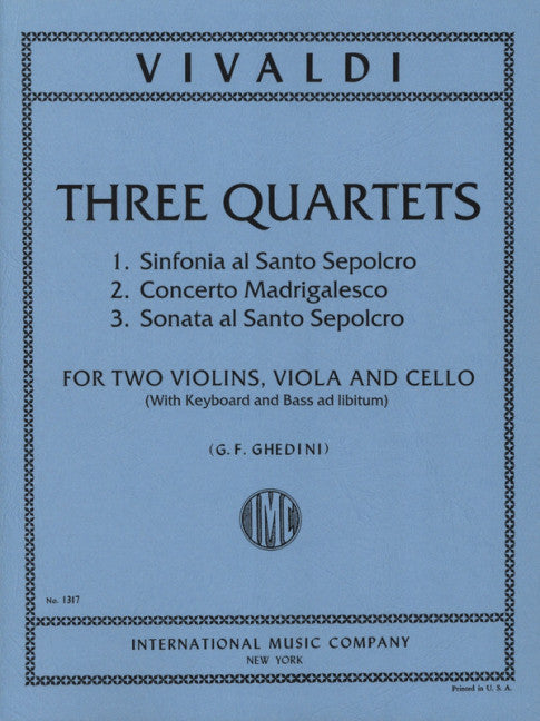 Three String Quartets 韋瓦第 弦樂四重奏 國際版 | 小雅音樂 Hsiaoya Music