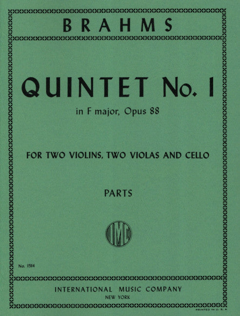 Quintet No.1 in F major Op.88 布拉姆斯 弦樂五重奏大調 國際版 | 小雅音樂 Hsiaoya Music