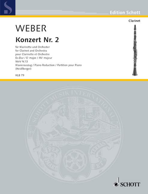 Clarinet Concerto No. 2 Eflat major WeV N.13 Nach dem Text der Gesamtausgabe 韋伯．卡爾 協奏曲 大調 歌詞 豎笛 1把以上加鋼琴 朔特版 | 小雅音樂 Hsiaoya Music