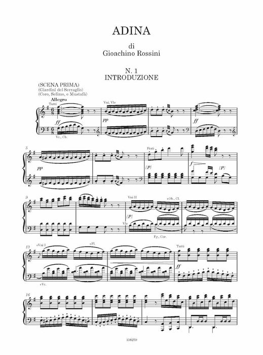 Adina Vocal Score based on the Critical Edition by Fabrizio Della Seta 聲樂總譜 聲樂 | 小雅音樂 Hsiaoya Music