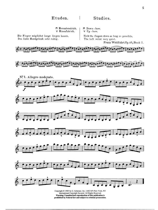 Franz Wohlfahrt - 60 Studies, Op. 45 Complete Schirmer Library of Classics Volume 2046 小提琴 | 小雅音樂 Hsiaoya Music