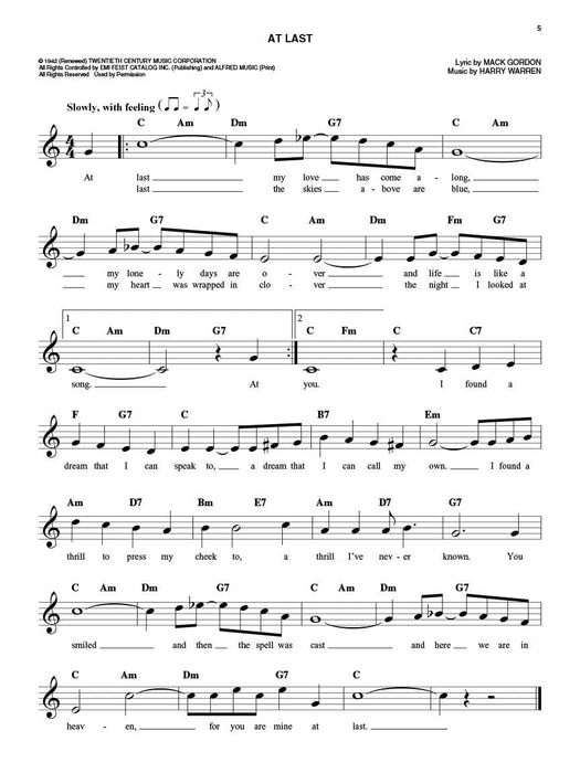 The Easy Love Songs Fake Book Melody, Lyrics & Simplified Chords in the Key of C 費克 旋律 | 小雅音樂 Hsiaoya Music