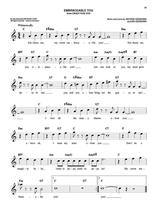 The Easy Love Songs Fake Book Melody, Lyrics & Simplified Chords in the Key of C 費克 旋律 | 小雅音樂 Hsiaoya Music