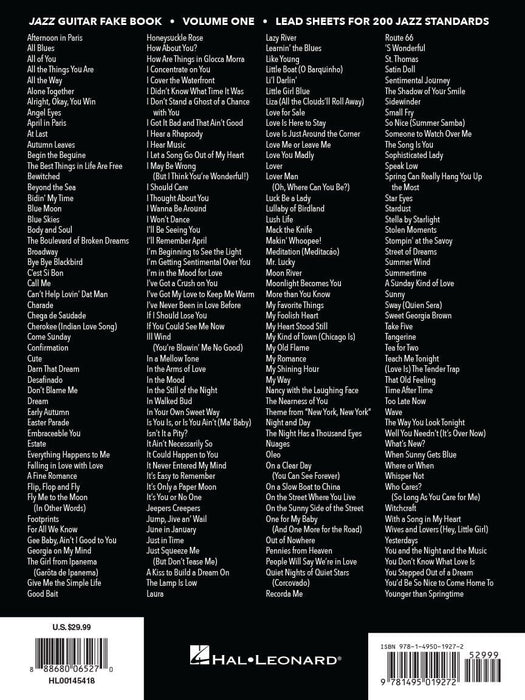 Jazz Guitar Fake Book - Volume 1 Lead Sheets for 200 Jazz Standards 爵士音樂吉他費克 爵士音樂 | 小雅音樂 Hsiaoya Music