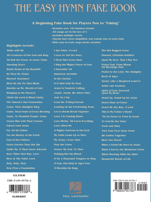 The Easy Hymn Fake Book Over 150 Songs in the Key of C 費克 | 小雅音樂 Hsiaoya Music